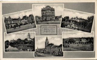 Beregszász, templom, zsinagóga, Farkas és Földes kiadása / church, synagogue, vissza So. Stpl