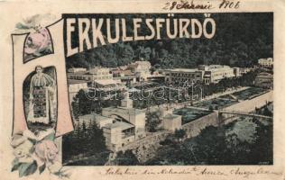 Herkulesfürdő, erdélyi folklór / Transylvanian folklore, floral, Art Nouveau (b)