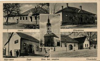 Szár, iskola, községháza, Steer üzlet, Római katolikus templom, Ster József kiadása