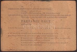 1960 Bp., Meghívó az Országos Erdészeti Főigazgatóság farsangi báljára