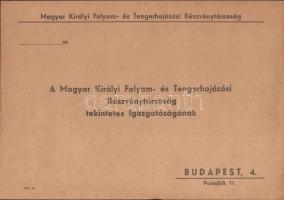 cca 1930-1940 A Magyar Királyi Folyam- és Tengerhajózási Részvénytársaság Igazgatóságának címzett boríték