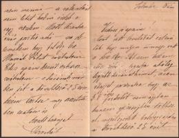 1885 Szél Piroska (1865-1886), Arany János unokájának saját kézzel írt levele édesapjának Szél Kálmá...