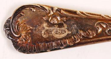 Ezüst (Ag.) evőeszköz minta készlet, jelzett, nettó: 140 g, összesen:4 db