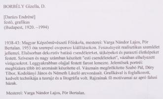 Borbély Gizella (1920-1994): Naplemente. Pasztell, papír, jelzett, üvegezett keretben 34×46 cm