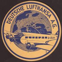 1925 Deutsche Lufthansa repülőjárat bőröndcímke / Deutsche Lufthansa baggage label