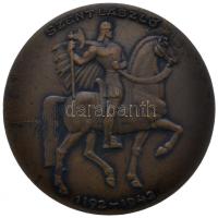 Musti Viktor (1917-1943) 1942. "Szent László Hét Nagyváradon - 1942 május 3-10." bronz emlékérem (60mm/94.7g) T:2- Hungary 1942. "Saint Ladislaus week in Nagyvárad" commemorative bronze medallion. Sign: Viktor Musti (60mm/94.7g) C:VF HPII-1981.