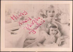 cca 1951 Gábor Zsazsa (1917) színésznő és lánya, Francesca Hilton fotója, a színésznő aláírásával