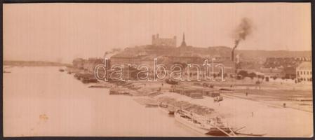 cca 1900 Pozsony, kikötővel. Fotó / cca 1900 Pressburg photo 14x6 cm