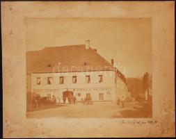cca 1870 Ausztria, Knittelfeld szálló és sörfőzde fotó / cca 1870 Austria Knittelfeld Hotel and beer brewery photo 31x24 cm