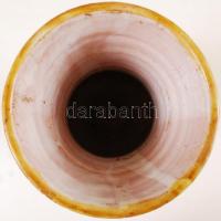 Virágos váza, mázas kerámia, kézzel festett, jelzés nélkül, hibátlan, m:30 cm