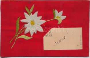 Floral greeting, silk card