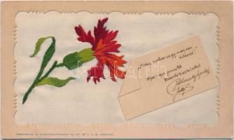 Floral greeting, silk card