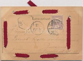 Élővirágos képeslap, Brummel József kiadása / Real edelweiss, floral greeting card