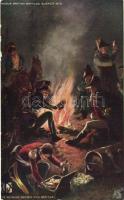 Battle of Busaco, the Bivouac before the battle, British battles Series II. Raphael Tuck & Sons, Oilette Postcard 9135.