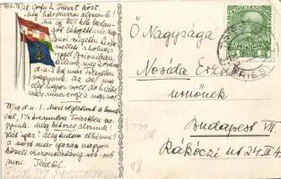 Österreichischer Lloyd SS Thalia (litho flag on backside)(EK)