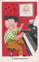 A vidám zongorista! / The cheerful pianist, boy, humour, Amag 0521 (EK)