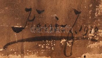 Kenéz János jelzéssel(1939): Falatozás. Akvarell, farostra kasírozott papír, jelzett, 35x50 cm