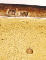 Ezüst (Ag.) cigarettatálca, jelzett, kisebb lepattanásokkal, 11×7,5 cm, nettó:107 g