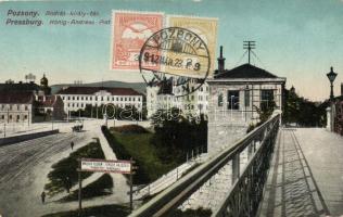 Pozsony, András király tér, Magyar Folyam- és Tengerhajózási Részvénytársaság / square, Hungarian sea and river shipping company