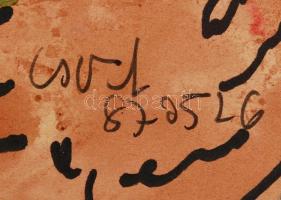 Cs. Németh Miklós (1934-2012): Felolvasás, vegyes technika, karton, jelzett, paszpartuban, 28x20 cm