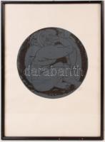 Amerigo Tot (1909-1985): Kavicsasszonyok. Szitanyomat, papír, jelzett, d:30 cm