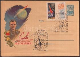 1962 Szovjetunió Gagarin alkalmi díjjegyes boríték Gagarin saját kezű aláírásával / 1962 Gagarin special cancelled cover with autograph signature of the astronaut
