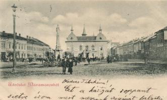 1899 Máramarossziget, Főtér, vásártér; Mayer és Berger kiadása / main square, market place