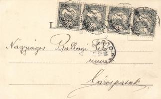 Munkács, Vár, emlékoszlop; Bertsik Emil kiadása / castle, monument