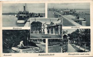 Balatonlelle-fürdő, Vasútállomás, Hajóállomás, strand, park, Fövenyfürdőhöz vezető sétány (Rb)