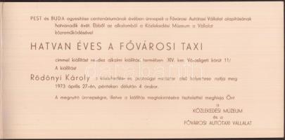 1973 Bp., Hatvan éves a Fővárosi Autótaxi Vállalat meghívó