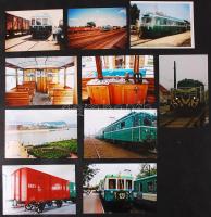 10 db színes HÉV-fotó, 12x9 és 15x10 cm közötti méretekben