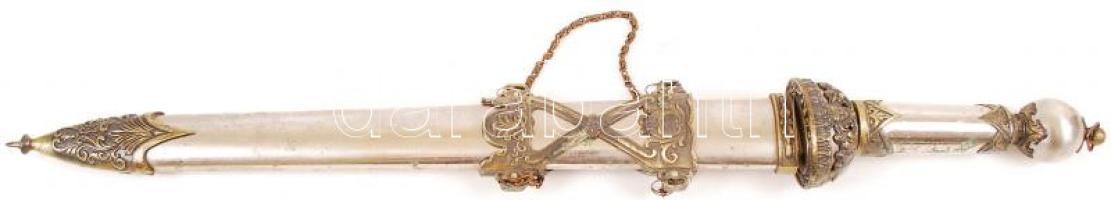 Rome Warrior jelzésű kard, réz díszítésekkel, h:55 cm