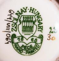 Kézzel festett sorszámozott jelzett Zsolnay porcelán mini kaspó /
Handpainted numbered zsolnay china...