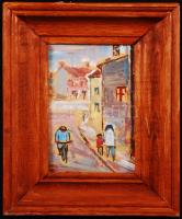 1970 Gotár jelzéssel: Szegedi utcarészlet. olaj, karton 12x20 cm, keretben