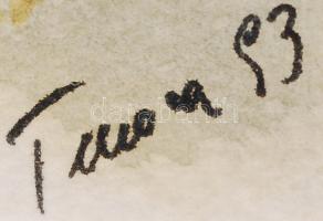 Ismeretlen jelzéssel: Mocsaras táj. Akvarell. Jelzett, 19x27 cm üvegezett keretben