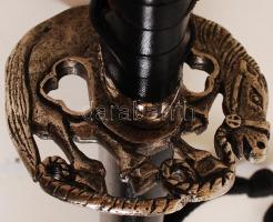 Szamurájkard (Katana) acél pengével, fa hüvellyel, bőr markolattal. Igényes darab / Samurai sword 67...