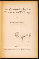 Auffenberg-Komarow: Aus Österreich-Ungarns Teilnahme am Weltkriege. Berlin, 1920. Ullstein. 12p egészoldalas térképpel / with full page maps