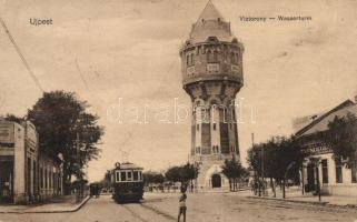 Budapest IV. Újpest, Víztorony, Beck Ferenc vendéglője, villamos