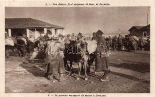 Durrës, Durazzo; the Allies' first shipment of flour