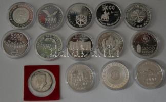 Vegyes magyar ezüst pénz gyűjtemény 1998-2008. 2000-5000Ft + Amerikai Egyesült Államok 1967. 1/2$ Ag...