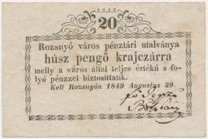 Rozsnyó 1849. 20Kr T:III