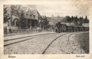 Brassó, Kronstadt; vasútállomás, gőzmozdony / railway station, locomotive (b)