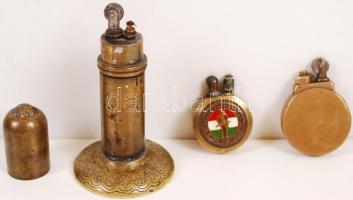 cca 1910-1930  db régi réz öngyújtó, részben töltényhüvelyből / Vintage lighters