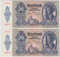 1941. 20P (2x) sorszámkövető T:I