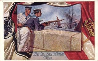 'Bundestreue im fernen Osten' Marine Schulverein Karte Nr. 725 / German navy propaganda, mariners of SMS Gneisenau and SMS Elisabeth