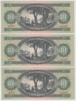 1962. 10Ft (3x) sorszámkövetők T:I