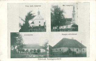 Somogyszob, Római katolikus és Református templom, Hangya, községháza (EK)