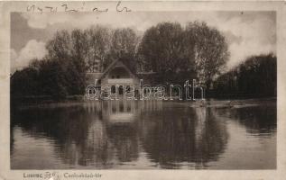 Losonc, Csolnakázó tér, Redlinger Ignác kiadása / lake (Rb)