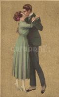 'Anna & Gasparini' Italian art postcard, kissing couple