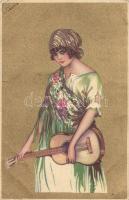 Anna & Gasparini Italian art postcard, Mauzan, unsigned